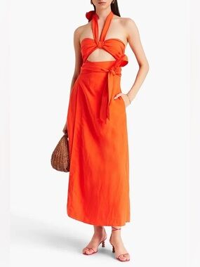 Mara Hoffman linen cutout wrap dress